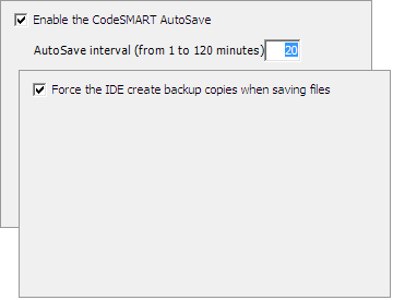 The CodeSMART AutoSave and Backup feature