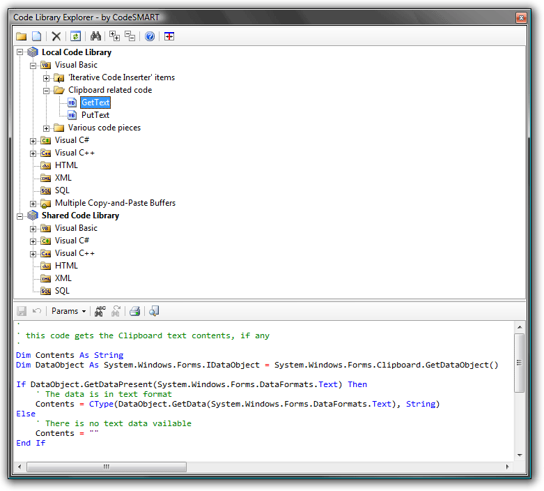 The CodeSMART Code Library Explorer