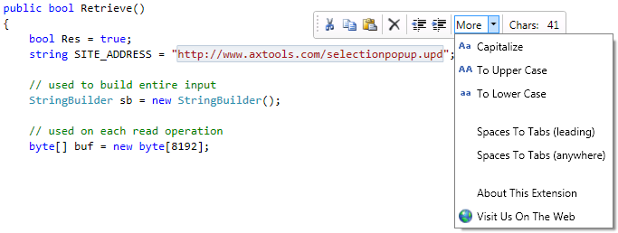 SelectionPopup, more tools
